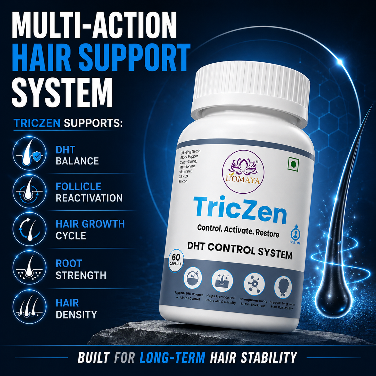 TricZen – Advanced Male Hair Regrowth Supplement