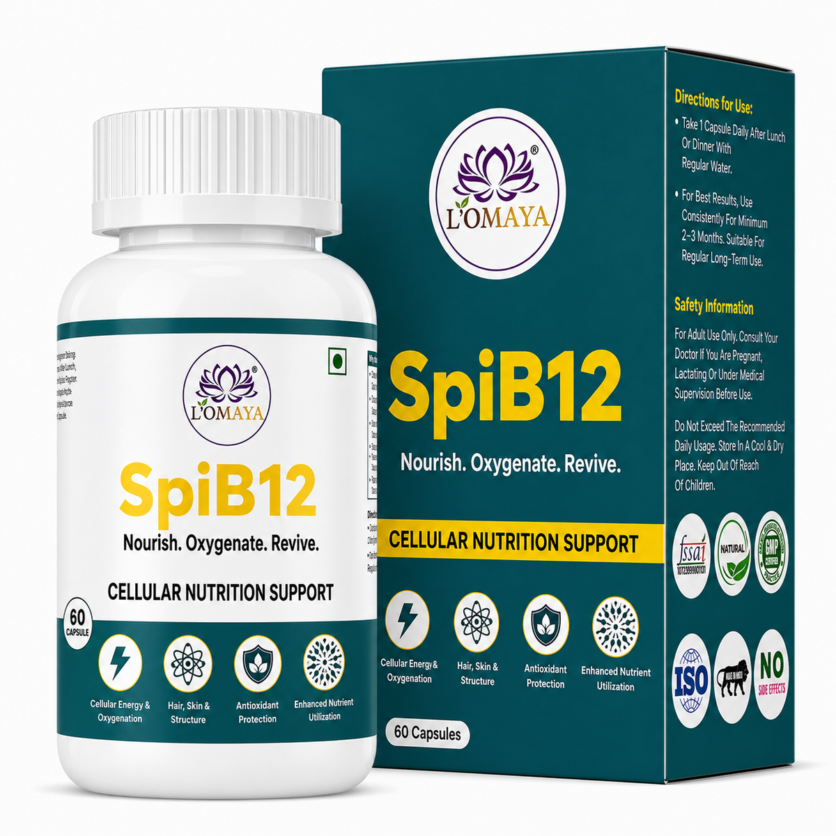 SpiB12 - Vitamin B12 Supplement for Energy