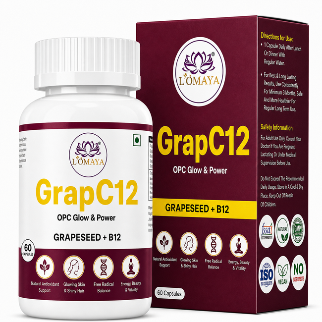 GrapC12 - Grape Seed & Vitamin B12 Supplement for Energy