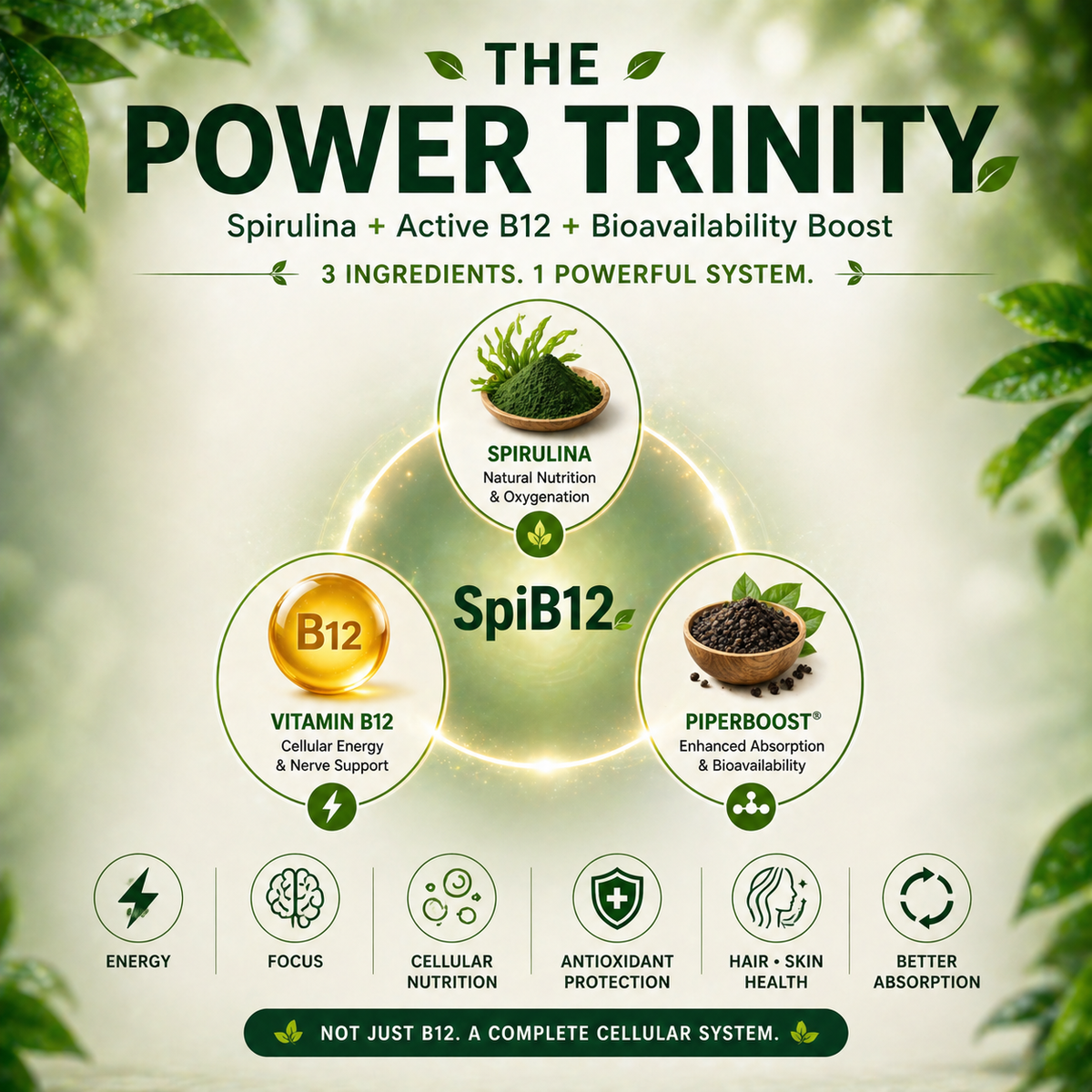 SpiB12 - Vitamin B12 Supplement for Energy